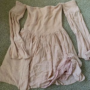 Tobi blush baby pink off the shoulder play suit